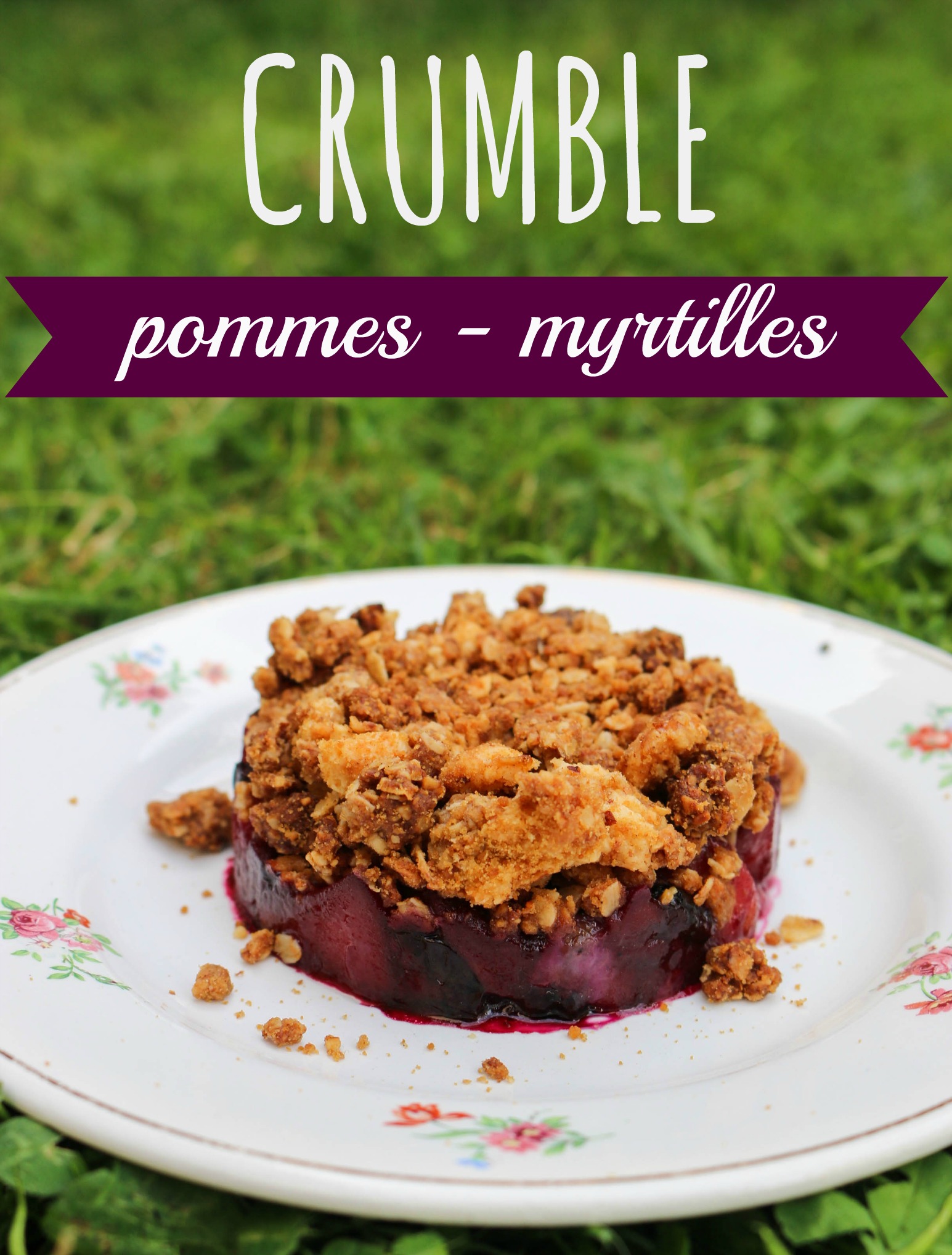 crumble pommes myrtilles vegan
