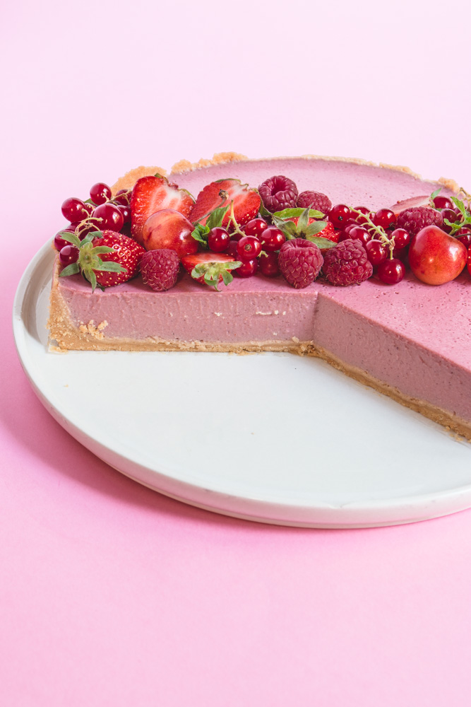 cheesecake vegan fraise fruits rouges recette