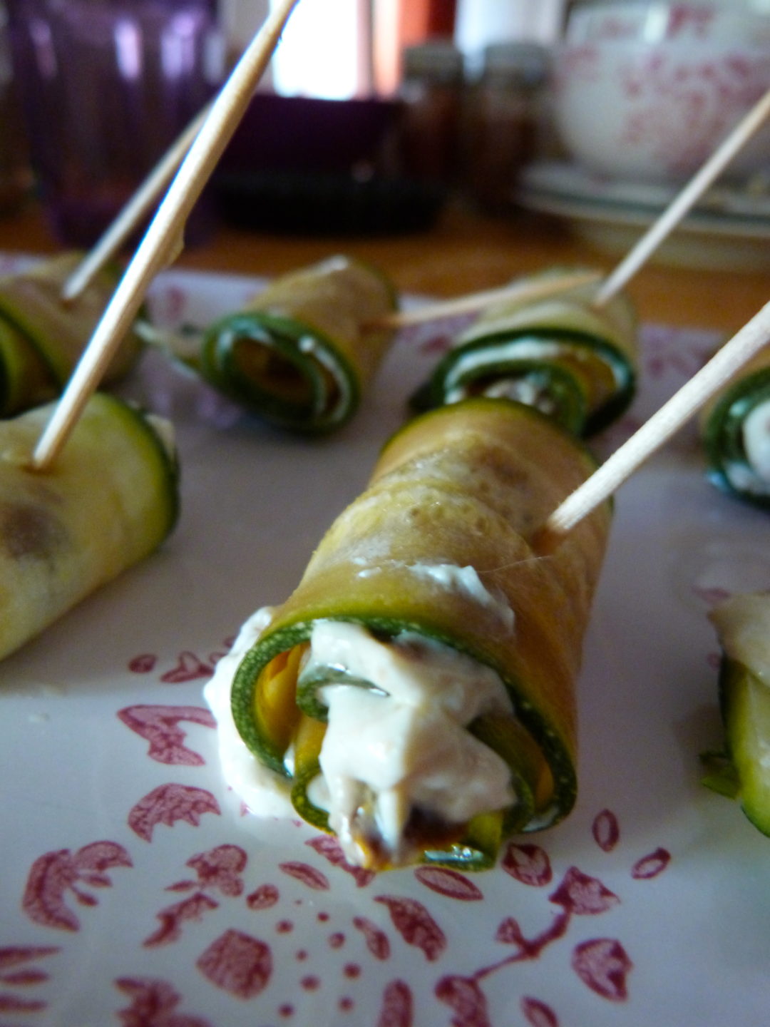Courgettes crues marinées & fromage frais (vegan) - Rose Citron