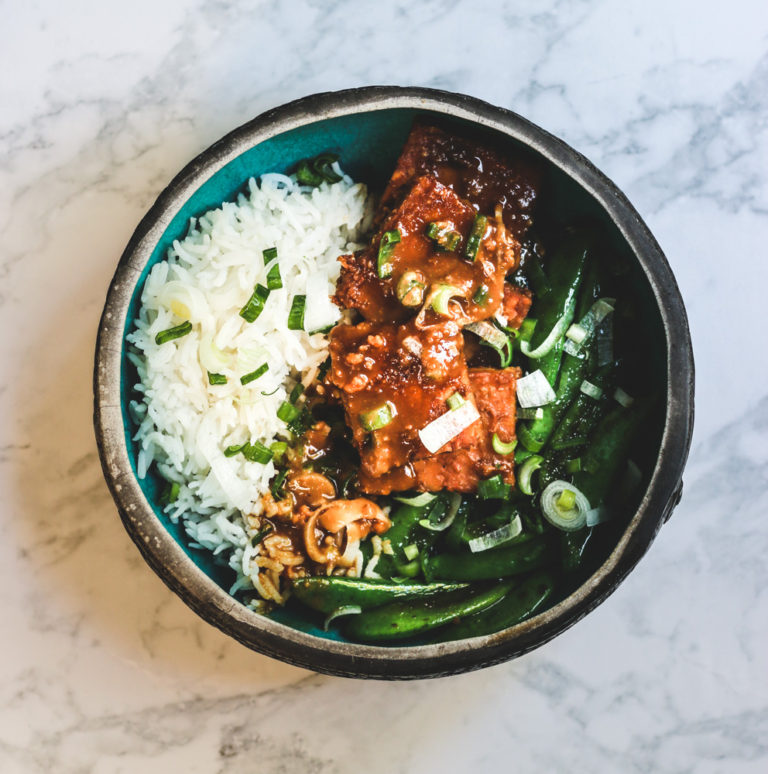 Tempeh à la sauce cacahuète {vegan} Rose Citron